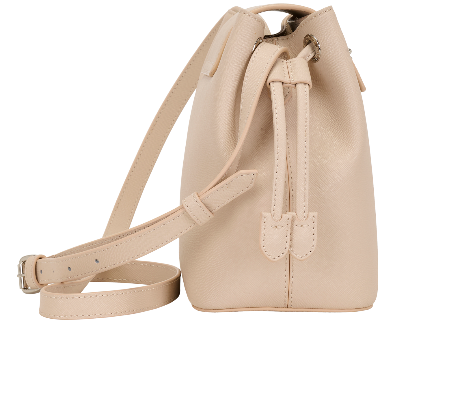Pimlico Bucket Bag, &pound;195, Handbags, Beige, Leather, Side view